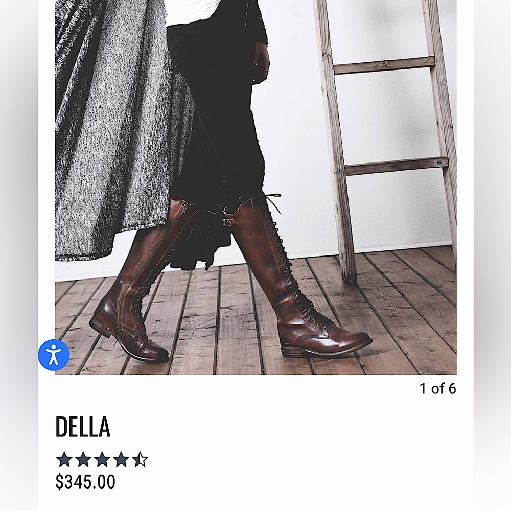 BNIB BED STU Della 6.5 Tall teak rustic boots.